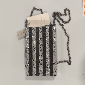 BNWT Black + Silver Sparkly Purse